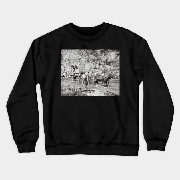 New England Granite Quarry, 1908. Vintage Photo Crewneck Sweatshirt by historyphoto